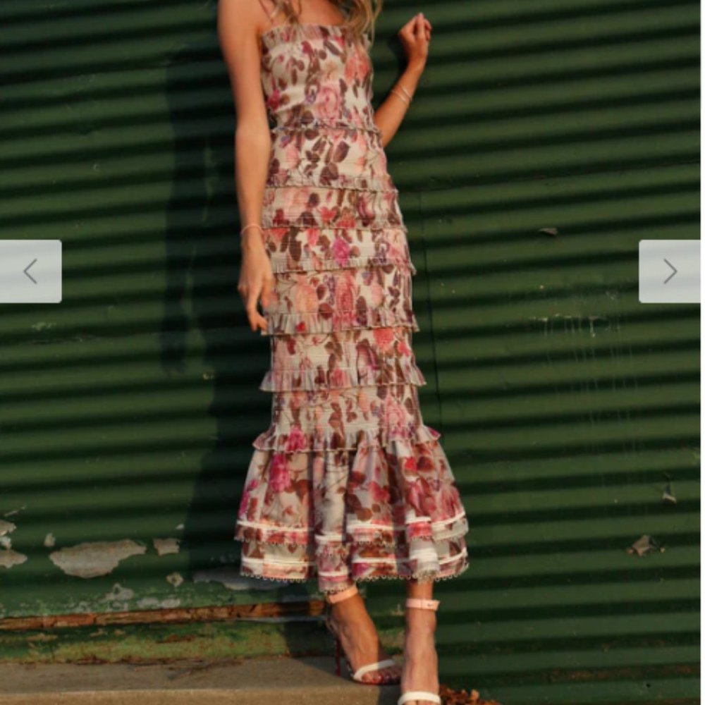 V Chapman Geranium Dress - Tiered Lily Rose Garden size 8